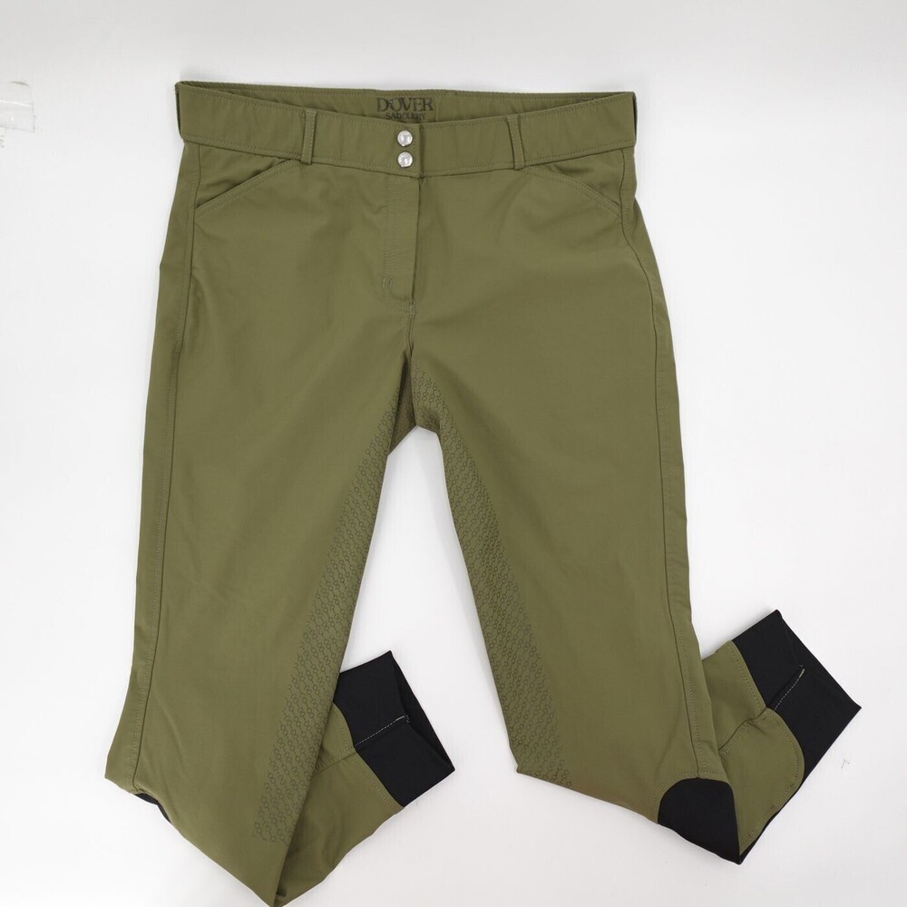 Dover Saddlery Breeches Womens 34 Olive Full Seat Equestrian Riding Pants